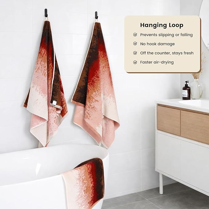 SEMAXE 4-Pack Luxury Bath Towels for Bathroom, 100% Cotton, Soft, Absorbent, and Quick-Drying, 55"x27", Plum Garden, Perfect for Hotels, Gyms, and Spas