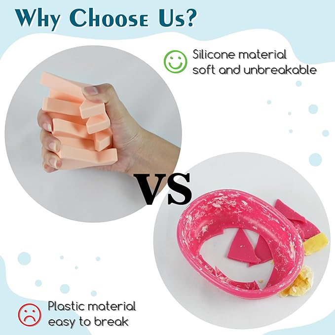Silicone Soap Dish for Bar Soap Holder for Shower Bathroom Self Draining Waterfall Drying Tray Keep Soap Bars Dry Clean & Easy Cleaning (Grey/Pink, 2)