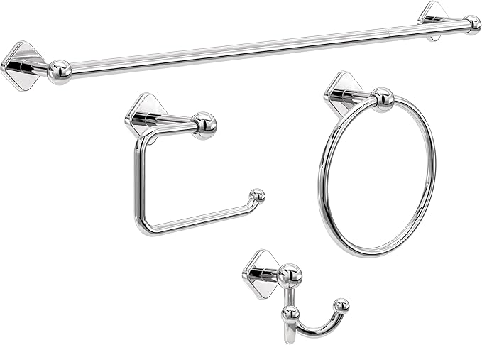 Franklin Brass Gainesville (1-Pack) 18'' Towel Rack w/ 6" Extender for Bathroom Polished Chrome Towel Bar for Bathroom Wall Mounted Towel Holder Rod GNV26-PC