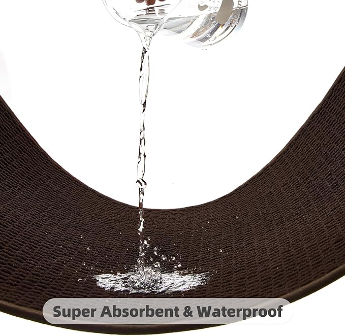 Bathroom Rugs Non Slip Washable, Super Absorbent Thin Bath Mat Small Quick Dry Low Pile Bathroom Rug, Brown 20"x30"