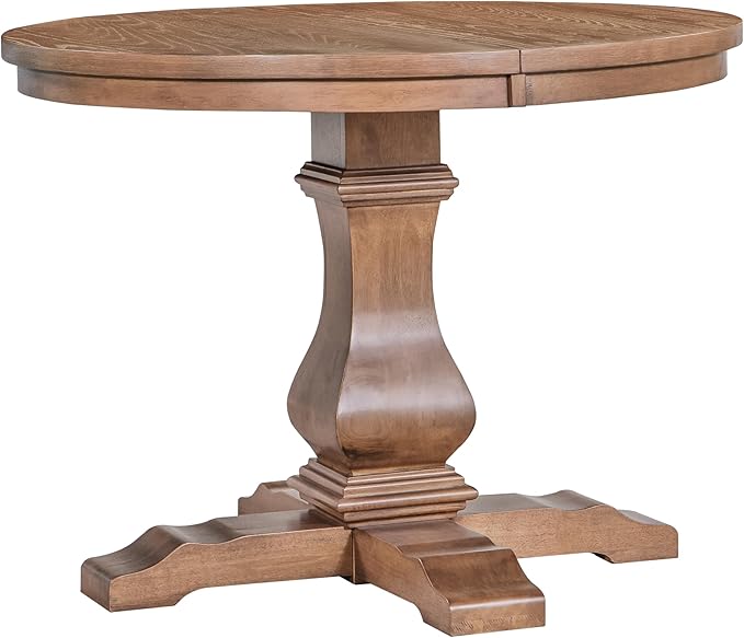 Christopher Knight Home Tokin Extendable Dining Room Table for 6, Wooden Round Expandable Kitchen Table, Vintage Oval Dining Table for Dining Room Kitchen, Walnut