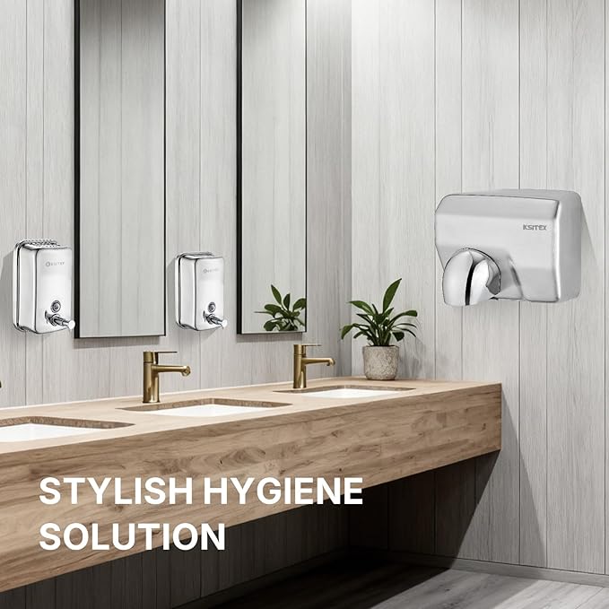 Stainless Steel Soap Dispenser Wall Mounted, 27oz Commercial Hand Soap Dsipenser, Manual Anti-Leak Pump Liquid Soap Dispenser, Rust-Proof Lining Hand Sanitizer Lotion Dispenser for Bathroom