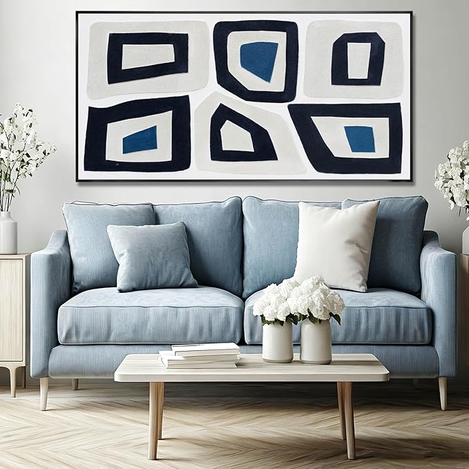 SOUGUAN Abstract Canvas Wall Art Line Oil Painting Modern Pictures 24"x48" Decorations for Bedroom Office Artwork Kitchen Poster