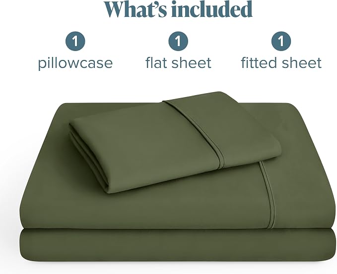 Bare Home Twin XL Sheet Set - 1800 Ultra-Soft Microfiber Twin Extra Long Bed Sheets - Double Brushed - Deep Pockets - Easy Fit - 3 Piece Set - Bedding Sheets & Pillowcases (Twin XL, Cypress)