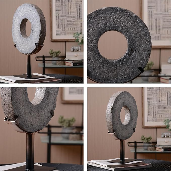 HAUCOZE Modern Sculpture Decor Abstract Statue Figurine Screen Art Table Centerpiece Gift for Living Room Office Polyresin 13.8 inch