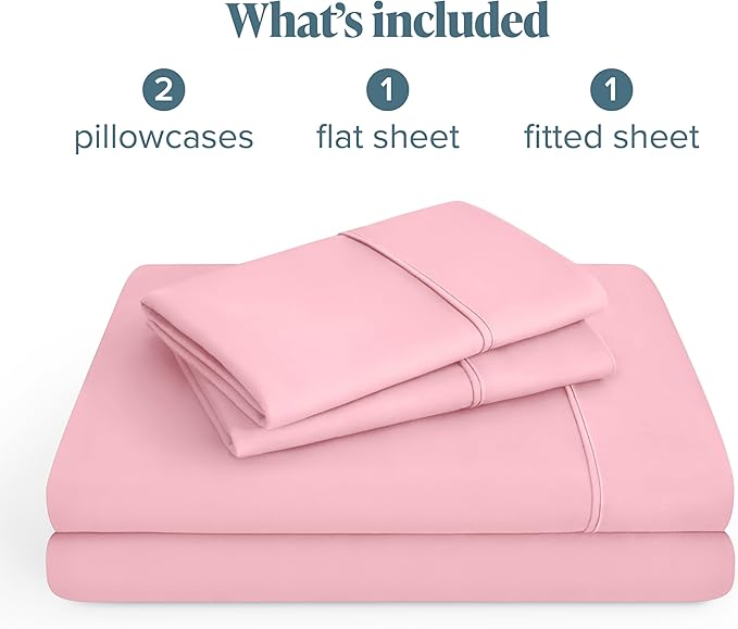Bare Home King Sheet Set - 1800 Ultra-Soft Microfiber King Bed Sheets - Double Brushed - Deep Pockets - Easy Fit - 4 Piece Set - Bedding Sheets & Pillowcases (King, Light Pink)