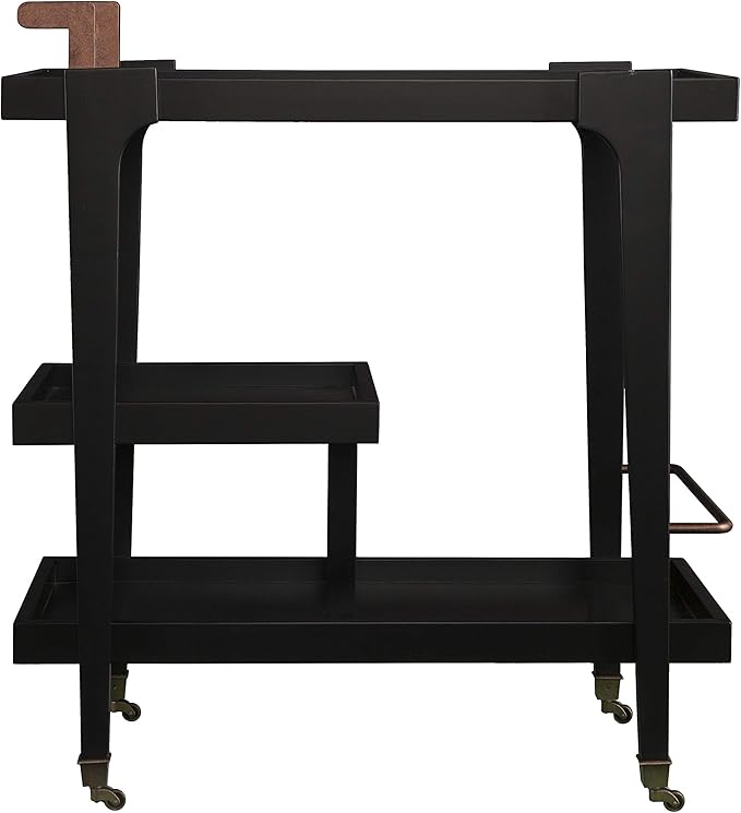 Holly & Martin Zhori Midcentury Modern Bar Cart, Black
