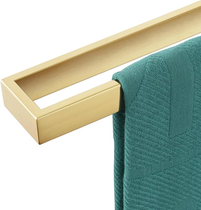 KOKOSIRI Towel Bar Brushed Gold Bath Towel Holder 20 Inch Kitchen Towel Hanger Rack Stainless Steel Bathroom Hardware Wall Mounted, 1 Pack B4008BG-L20