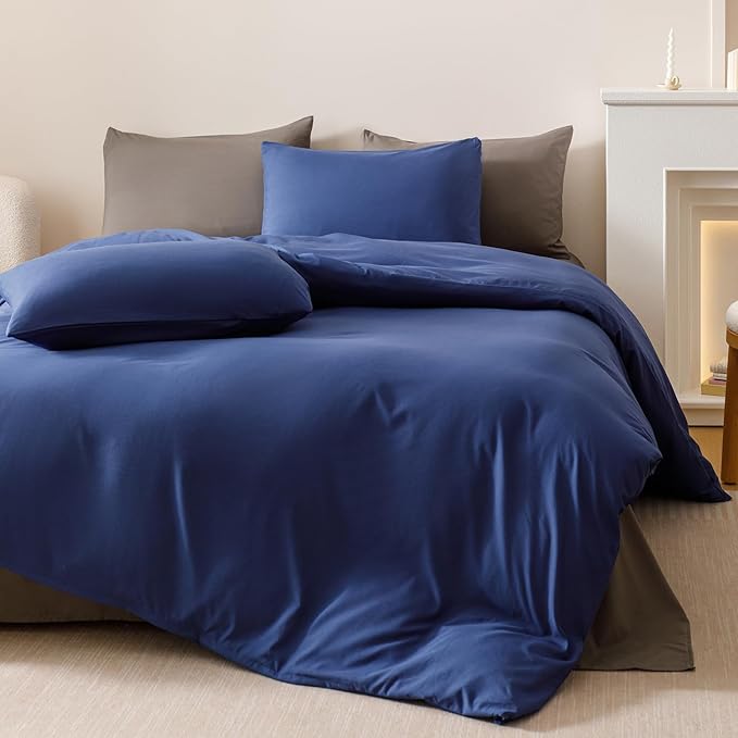 Pureant Royal Blue Comforter Sets Twin Bright Blue Bedding Comforters Women Men Solid Color Quilts Soft Modern Dark Color Blankets Adults Teens Elegant Luxurious Bedding Breathable