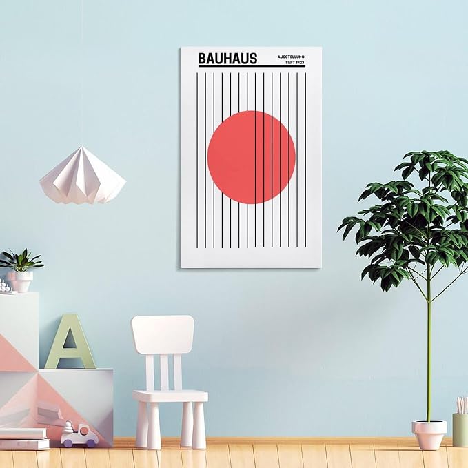 FideMm Bauhaus Print Poster,colours Poster,Abstract Art,Minimalist,Stylish Mid Century Art Poster for Room Aesthetics Canvas Wall Art Poster And Print Frame-style 16x24inch(40x60cm)