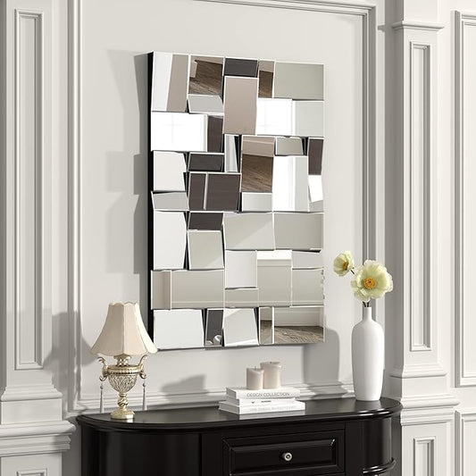 KOHROS Large Decorative Rectangle Mirror for Wall Decor Art Grecian Venetian Mirror (44" L x 30" W)