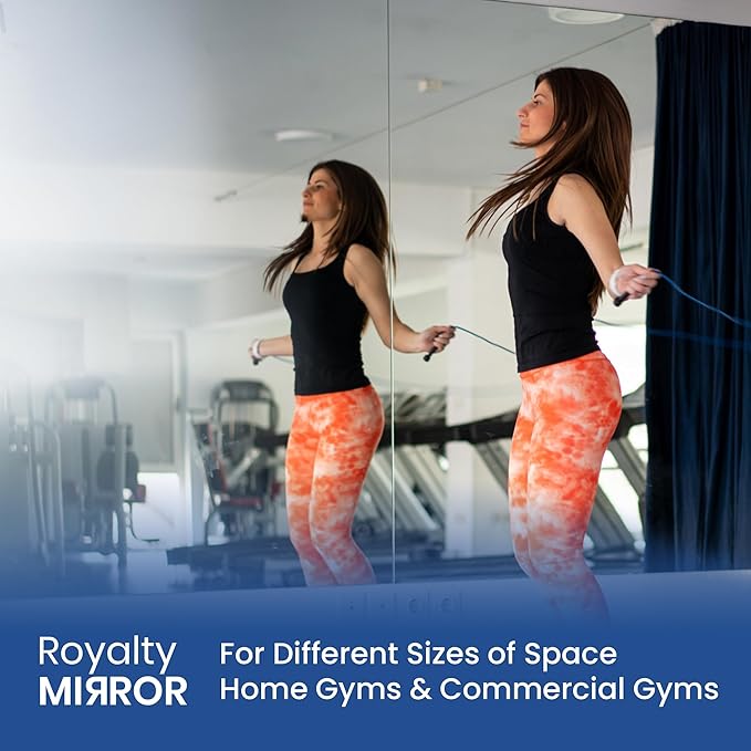 Tempered Home Gym Mirror 60"x48" - 1/4" Thick Body Large Wall Mirror Full Length for Bedroom, Garage, Bathroom - Frameless, HD Ultra Clear 60"x48"
