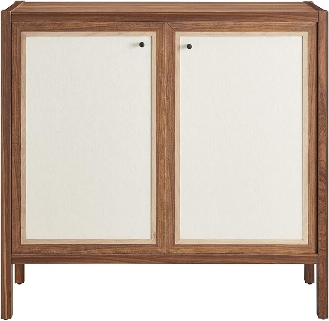 Modway Capri 33 Inch Sideboard Walnut, Hallway or Entryway Storage Cabinet with Doors, Mid-Century Modern Buffet Table or Credenza for Living or Dining Room