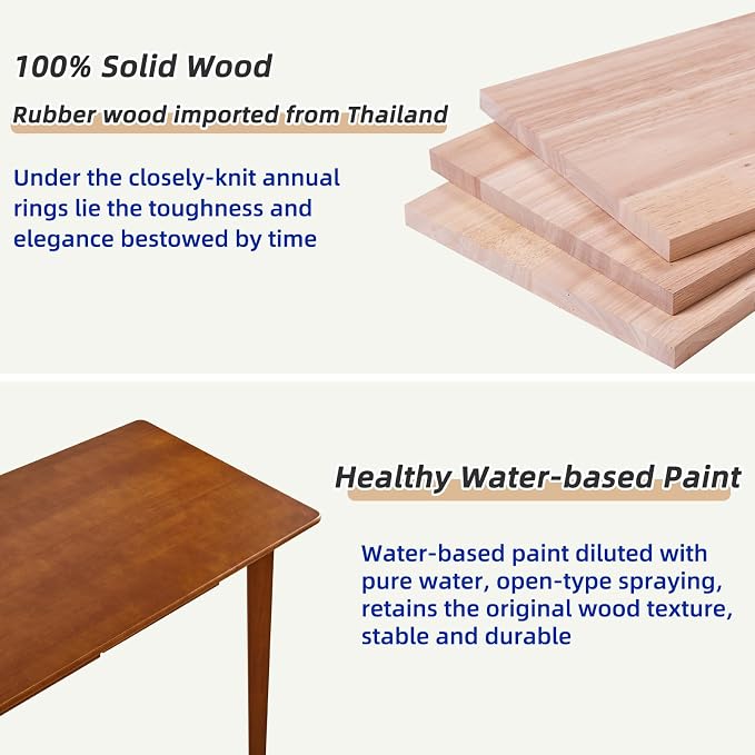 Aibiju Solid Wood Desk with Drawers, 47inch Computer Desk for Modern Minimalist Style, Gaming Study Home Office Desks for Work, Student PC Desk for Bedroom Brown YD-WD03H