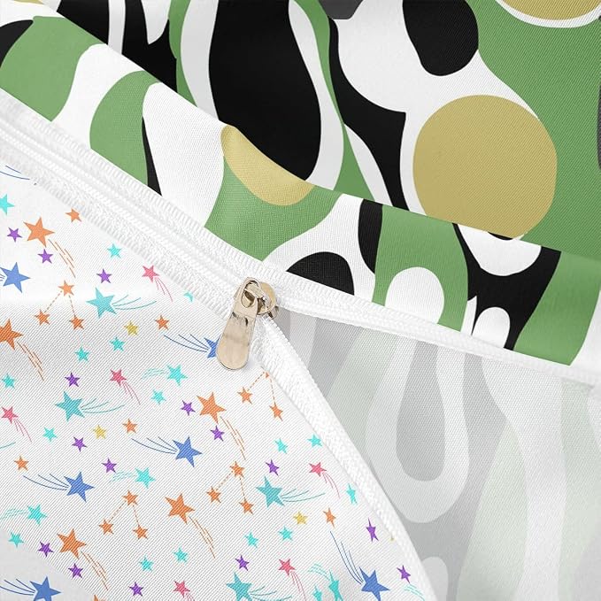 Erosebridal Organic Geometric Duvet Cover Set Modern Abstract King Bedding Set for Adult Men Retro Mid Century Comforter Cover Modern Fluid Art Irregular Circles Bed Sets,Sage Green Khaki