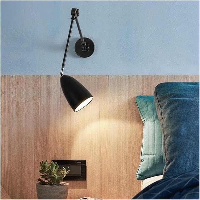 Adjustable Swing Arm Wall Sconce Reading Lamp, Retro Industrial Wall Mounted Lamp,for Living Room