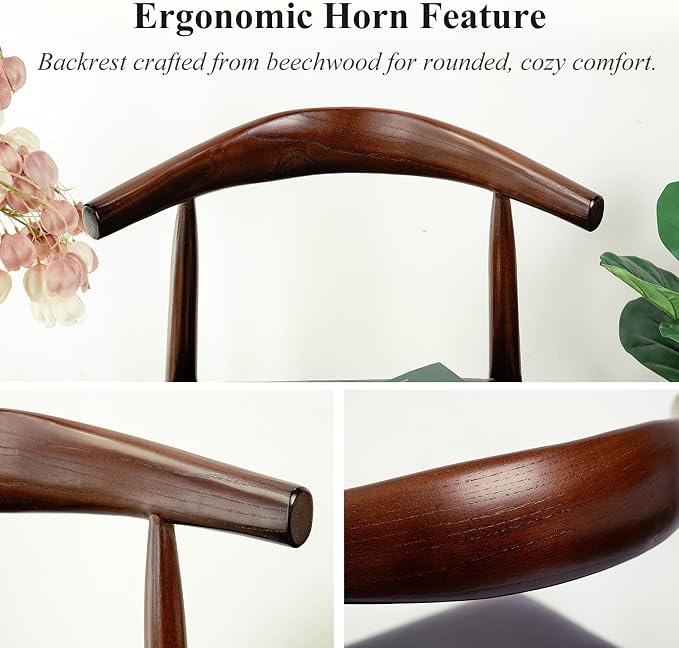 Office Chair, Wood Desk Chair with Upholstered PU Leather, Computer Chair, Modern Dining Chair, Mid Century Dining Chair, Wood Accent Chair,Walnut Chair