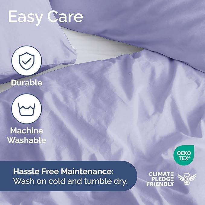 Duvet Cover Full Size - Extra Soft Full Size Duvet Cover - Lightweight, Breathable & Cozy - Easy Care & Fade Free with Zipper Closures & Ties - 80" x 90" Inches - (Lavender) Comforter Not Included