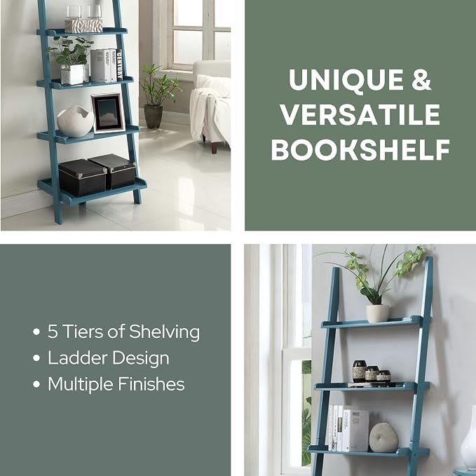 Convenience Concepts French Country Bookshelf Ladder, Blue