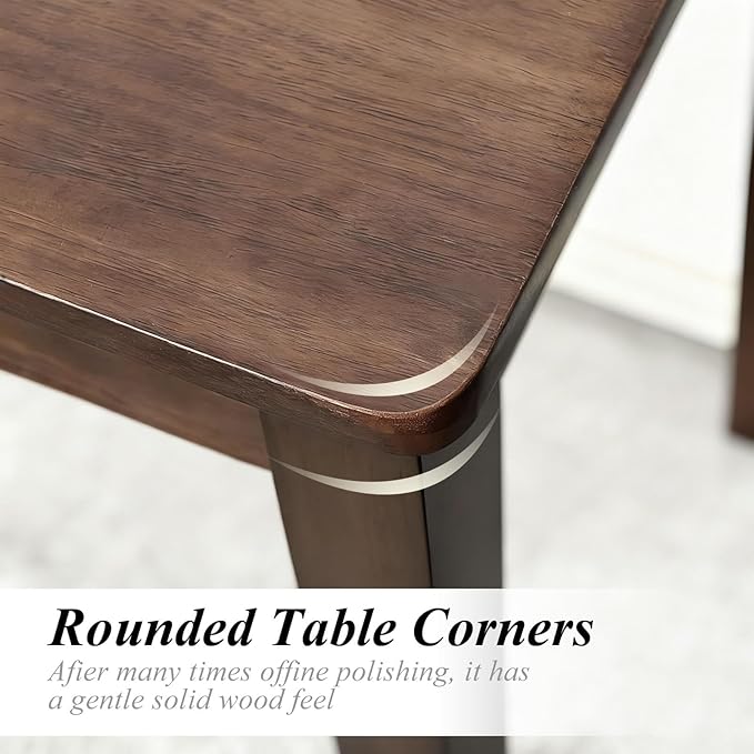 Solid Wood Desk,40" Oak Wooden Desk with Drawers,Mid Century Modern Small Computer Desk with Drawers for Small Spaces Home Office Solid Wood Writing Desk (Walnut Color-2, 40")