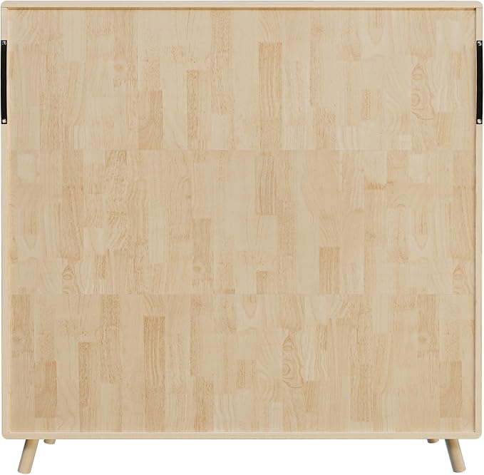 YZU Wood Book Shelf, 44” Wide Bookshelf Bookcase, 8 Cube Storage Organizer, Rustic Display Shelf, Home Office Furniture, Natural Wood (Natural B)