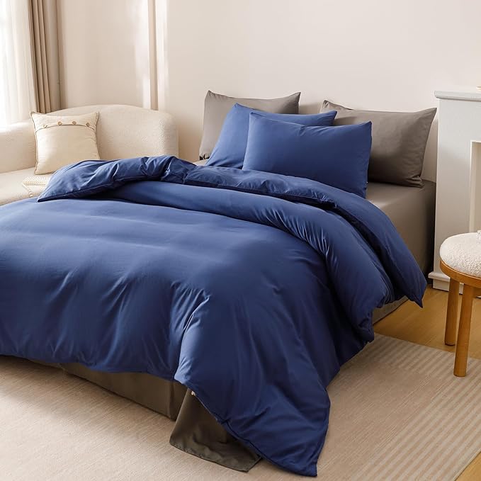 Pureant Royal Blue Comforter Sets California King Bright Blue Bedding Comforters Cal King Women Men Solid Color Quilts Soft Moden Dark Color Blankets Adults Teens Elegant Luxurious Bedding Breathable