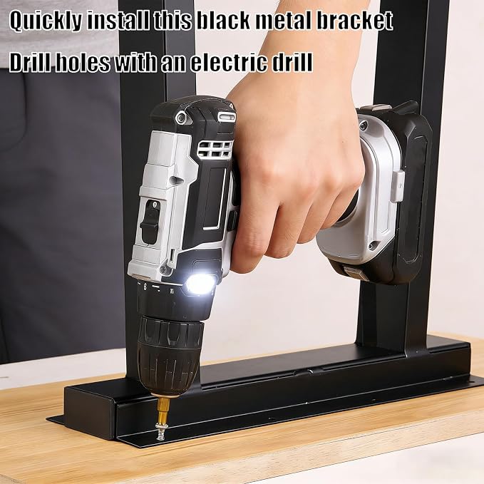 Industrial Metal Table Legs, Set of 2 Heavy Duty Black Tapered Steel Desk Legs with Mounting Screws & Leveling Feet, DIY Furniture Legs for Dining Table, Office Desk & Bench