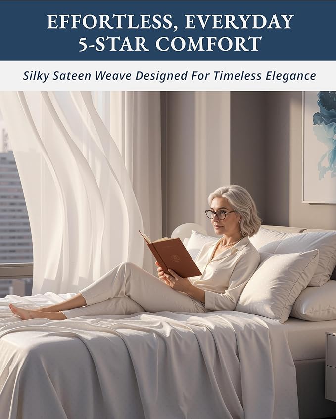 LANE LINEN 100% Egyptian Cotton Twin Sheets Set, Soft & Comfy Luxury Hotel Style Thick Sheets Twin Size Bed Set, No Pill Natural Cooling Elegant Jaquard Swiss Dot White Sheets