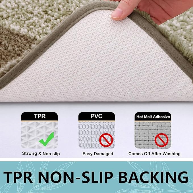 Arotive Microfiber Bathroom Rugs, Shaggy Soft and Absorbent Bath Rug, Non-Slip, Thick Plush Machine Washable Dry Bath Mats for Bathroom, Tub and Shower, 24x16, Coffee, Rectangular