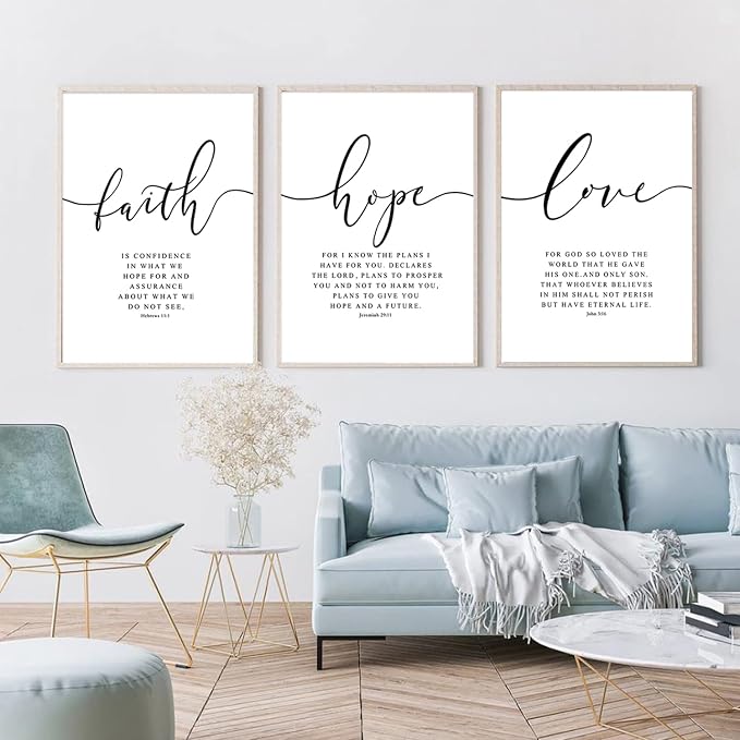 Bible Verses Wall Art Decor Scripture Canvas Wall Art Inspirational Bible Quote Wall Decor Scripture Posters Spiritual Christian Artwork Pictures Wall Painting for Living Room 24x36 Inch Unframed