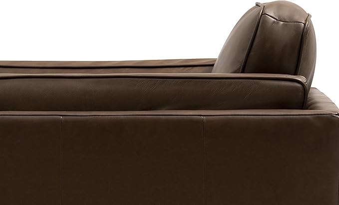 Valencia Artisan Full Leather Accent Chair 41.5” | Pure Full Italian Nappa Leather, Solid Wood Accent, Ultimate Comfort, Chocolate Brown