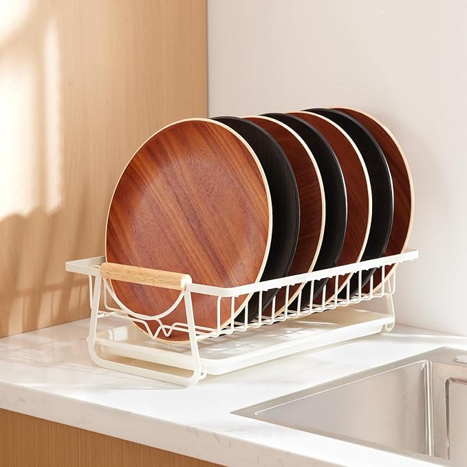 Yangbaga Acacia Wood Serving Tray,Round Decorative Tray for Living Room,Modern Coffee Table Tray,Serving Platters for Home Decor,Ottoman,Bed,Kitchen,Bathroom, Breakfast,Bar