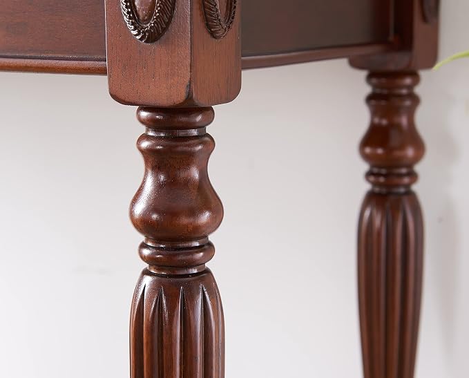 Computer Desk Office Table with 2 Drawers, 39.37" Solid Wood Study Writing Desk Workstation with Storage Space,Mid-Century Vanity Dressing Table for Home Office,Cherry Walnut SSZ1533WD