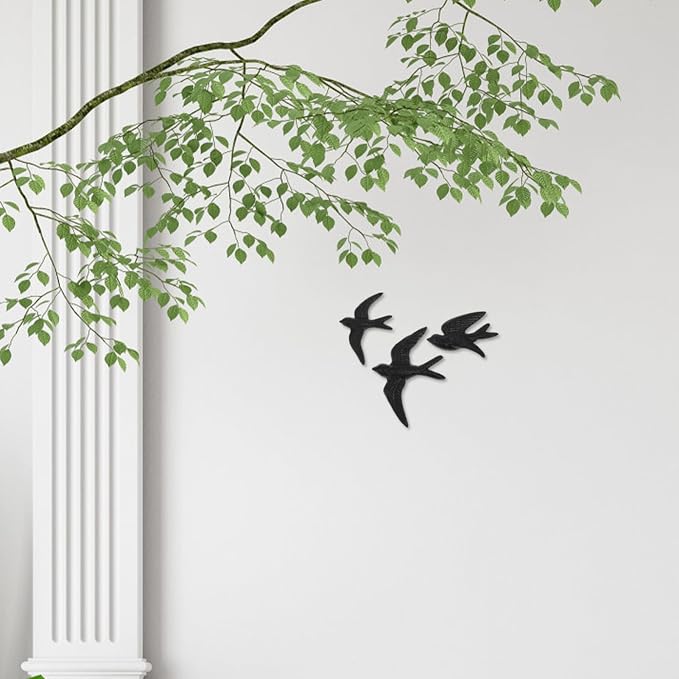 HOLIDYOYO 3Pcs Cast Iron Retro Decor Wall Art Bird Wall Decorations Vintage Ornaments for Home Office