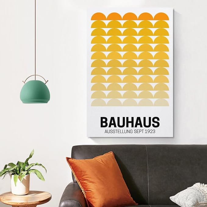 Bauhaus Vintage Poster,yellow Abstract Retro Art,Bauhaus Wall Art Canvas Wall Art Print Poster For Home School Office Decor Unframe-style 12x18inch(30x45cm)