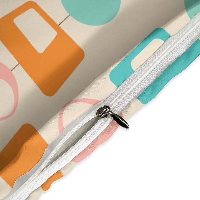 Colorful Aesthetic Comforter Cover Geometry Bed Set, Retro Atomic Duvet Cover，Modern Mid Century Bedding Sets，Aesthetic Abstract Art Bedding 3 Piece (1 Duvet Cover 79"x90" + 2 Pillow Sham 20"x30")