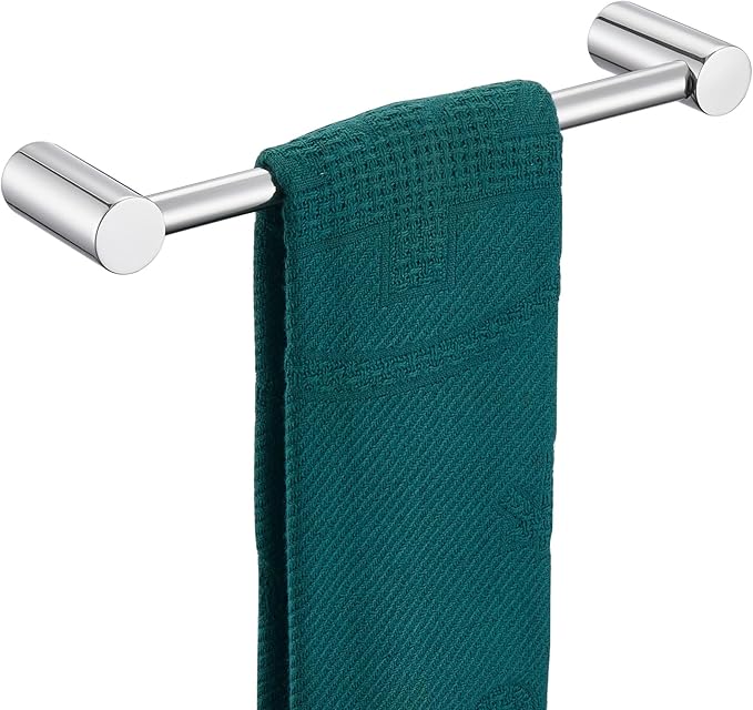 KOKOSIRI Towel Bar for Bathroom Wall Chrome 12-Inch Hand Towel Holder Bathroom Hardware Accessories Wall Mount Polished Stainless Steel, B4007CH-L12
