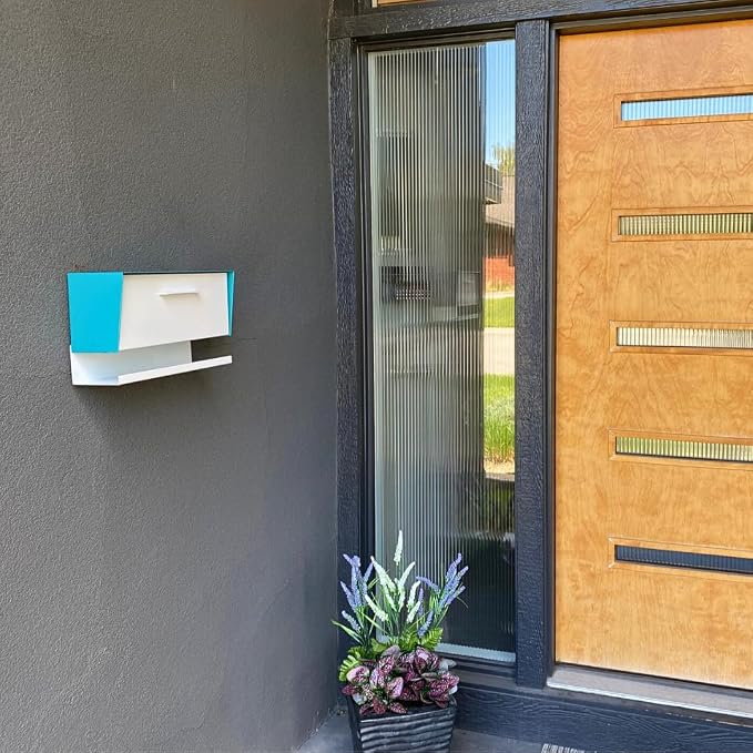 modbox USA Mid Century Wall Mounted Mailbox Custom Color Combo with Letter Tray - 12 Color Options