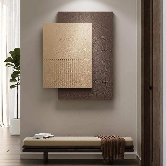 Cuspin Large 3D Textured Neutral Wall Art for Living Room, Modern Minimalist Paintings Artwork for Walls, Beige Brown Pictures Wall Decor for Bedroom Dining Room Hallway Office
