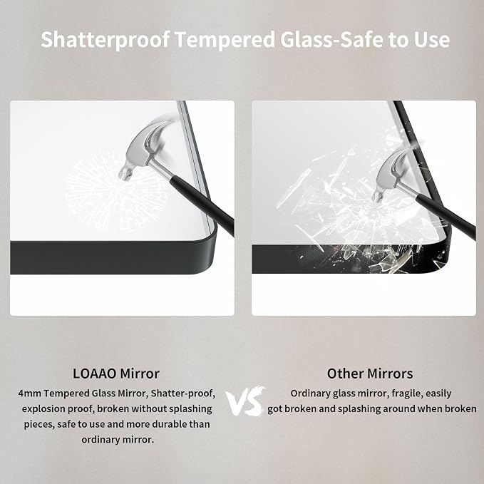 LOAAO 77X36 Inch Black Metal Framed Bathroom Mirror for Wall, Matte Black Bathroom Vanity Mirror Farmhouse, Large Rounded Rectangle Mirror, Anti-Rust, Tempered Glass, Hangs Horizontally or Vertically
