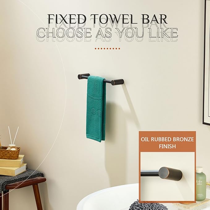 KOKOSIRI Bathroom Towel Holder 12-Inch Hand Towel Bars Wall Mounted Bathroom Hardware Accessories Oil Rubbed Bronze Stainless Steel, B4007ORB-L12