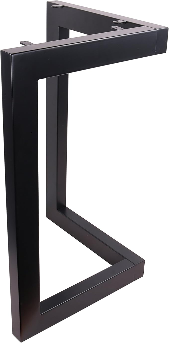 34" L-Shaped Black Steel Table Legs, Set of 2, 34" H x 23.5" W x 1/16" T, Up to 330 Lbs Weight Capacity, Perfect for Dining, Office, Kitchen Tables