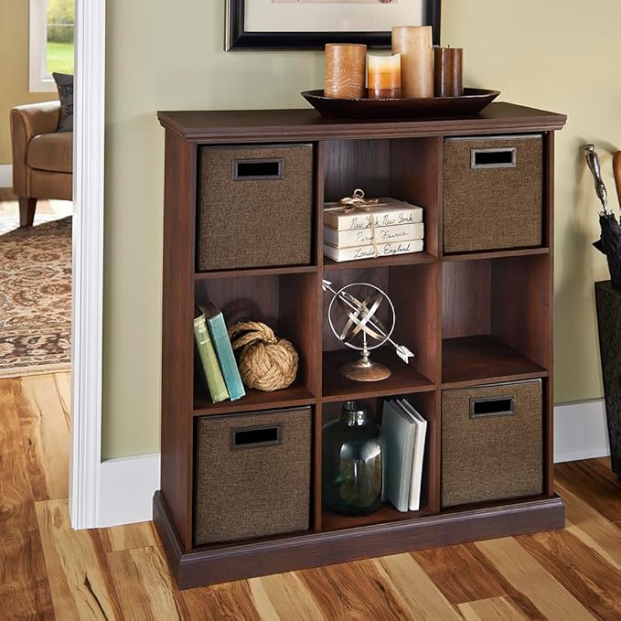 ClosetMaid 14954 Premium (9) Cube Decorative Organizer, 12.52-Inch D x 39.09-Inch H x 37.44-Inch W, Mahogany