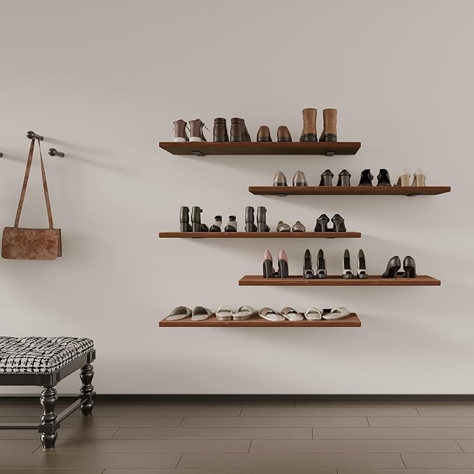 5 Tier Book Shelf,Long Floating Shelf for Wall 36 inch,Wall Mounted Bookshelf with Heavy Duty Brackets,Large Bookcase