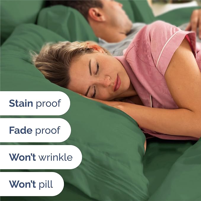 Split King Size 5 Piece Sheet Set - Comfy Breathable & Cooling Sheets - Hotel Luxury Bed Sheets for Women & Men - Deep Pockets, Easy-Fit, Soft & Wrinkle Free Sheets - Emerald Green Oeko-Tex Bed Sheets
