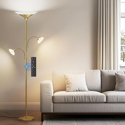 SIBRILLE 3 Way Torchiere Floor Lamp - 42W Dimmable LED Tree Standing Lamp with Remote, 2300LM, Color Changing, 72" Tall Bright Floor Lamp for Living Room Bedroom Office