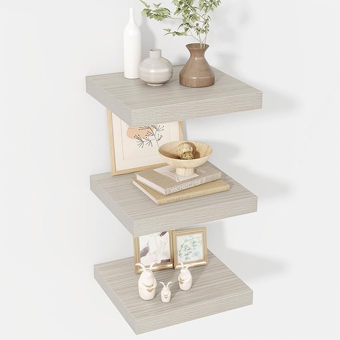 12 Inch Floating Shelves, 12" Deep Floating Shelf Wall Mounted, 12" Wall Shelves, Rustic Deep Bookshelf, Extra Deeper Display Shelves & Storage Shelves for Bedroom, Living Room, Set of 3