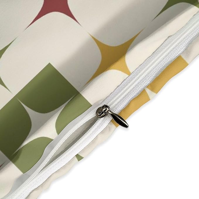 Mid Century Duvet Cover Sets Aesthetic Abstract Geometric Mid Century Retro Printed Lightweight Soft Quilt Cover Minimalist Soft Microfiber 3 Piece (1 Duvet Cover 90x90in + 2 Pillow Sham 20x30in)