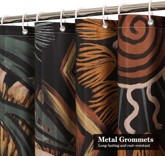 MitoVilla Extra Long Boho Floral Shower Curtain 72 x 84, Vintage Flower Shower Curtain, XL Rustic Bohemia Tropical Leaves Shower Curtains for Elegant Bathroom Decor