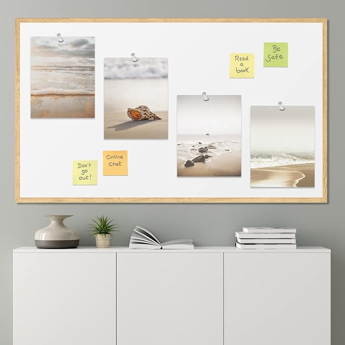 SIGNWIN Poster Bathroom Decor, Wall Art Room Decor Multicolor for Living Room, Bedroom, Office White Minimal Beach Shore Ocean Sea Seashell Landscape Nature Wilderness Realism Landscape - 12"x16"x4